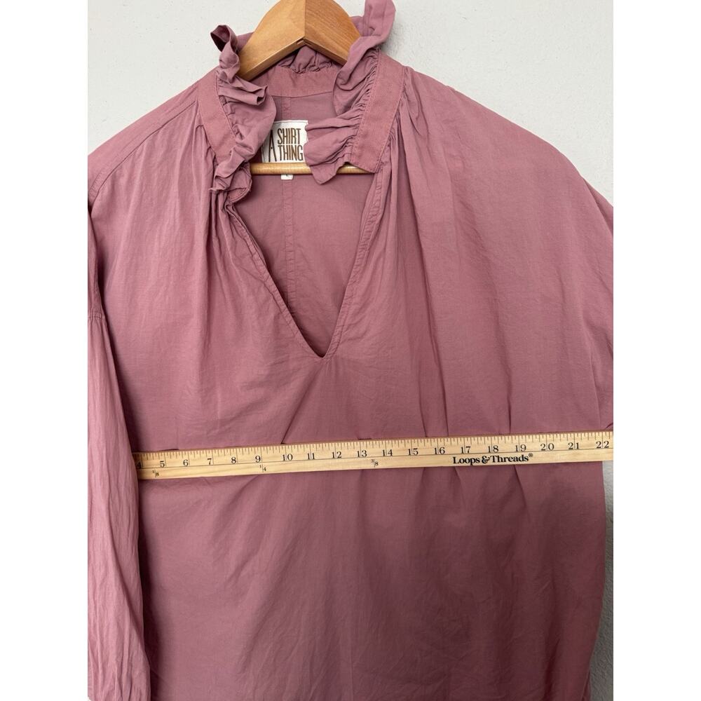 A Shirt Thing Penelope Popover Ruffle Neck Blouse Size L - Picture 4 of 4